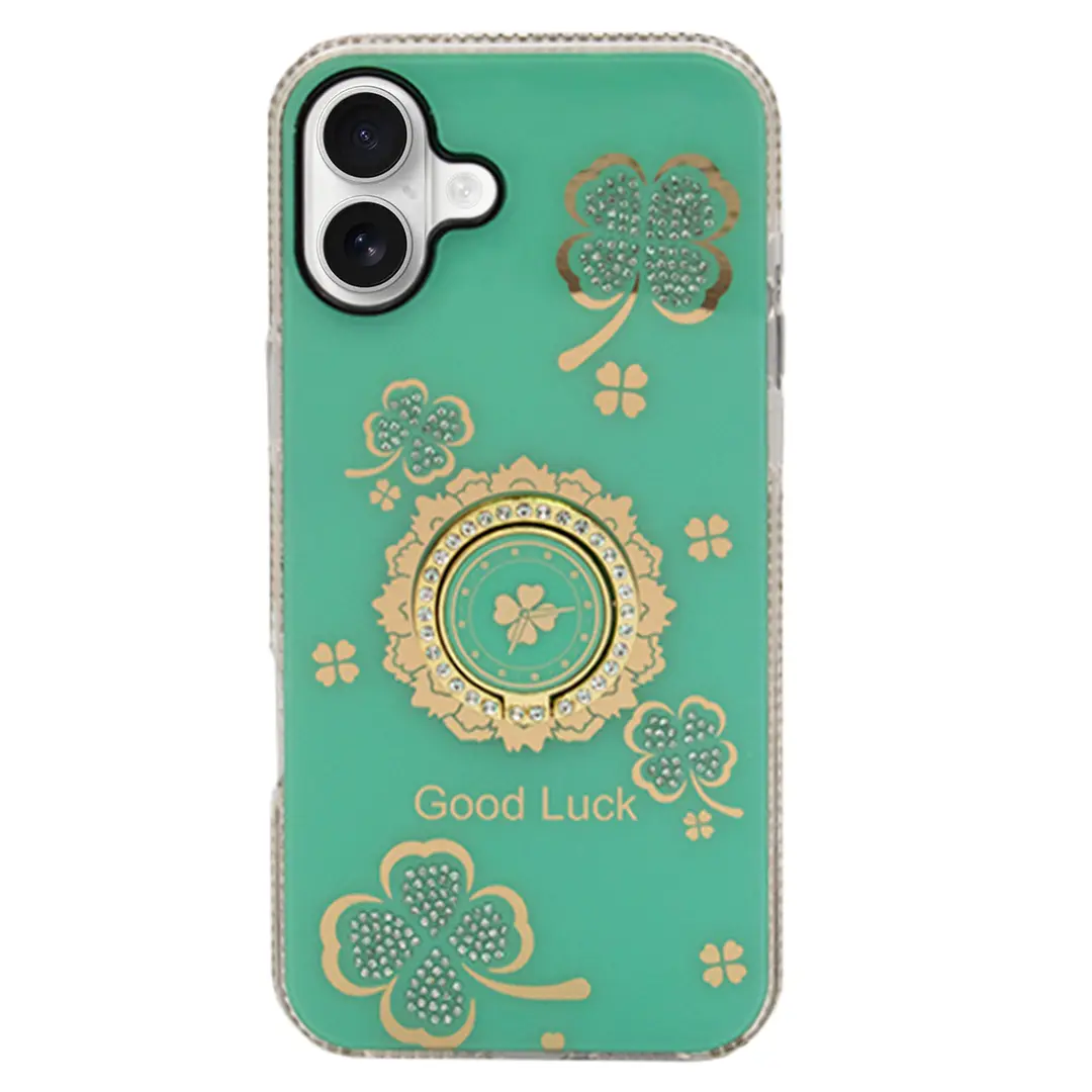 iPhone 16 Plus Bling Diamond Lucky Case Green